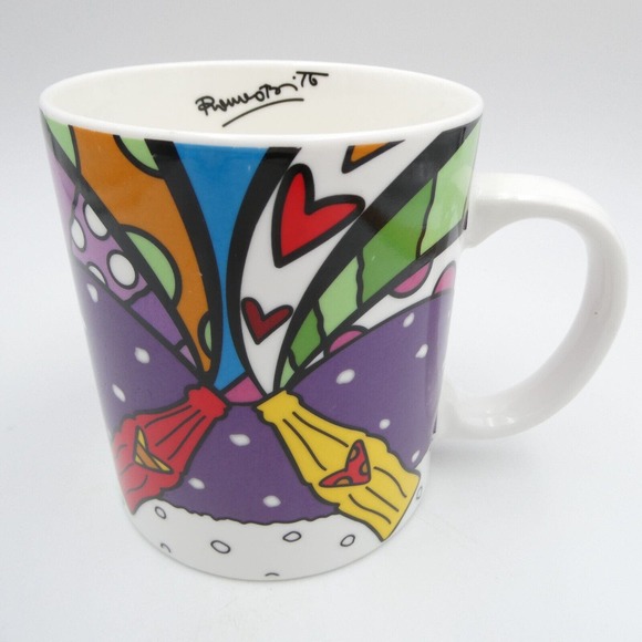 Romero Britto for Coca-Cola Large Mug 2014 Bottles Hearts Love - Picture 1 of 12